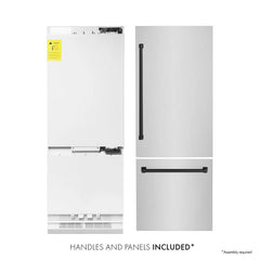 ZLINE 30 Inch 16.1 cu. ft. Built-In Bottom Freezer Refrigerator with Water Dispenser and Ice Maker in Stainless Steel - RBIV