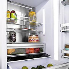 ZLINE Autograph Edition 36 in. 19.6 cu. ft. French Door Built-In Bottom Freezer Refrigerator with Water Dispenser and Ice Maker - RBIVZ-304-36
