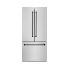 ZLINE Autograph Edition 36 in. 19.6 cu. ft. French Door Built-In Bottom Freezer Refrigerator with Water Dispenser and Ice Maker - RBIVZ-304-36