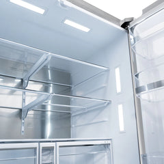 ZLINE Autograph Edition 36-Inch 28.9 cu. ft. Standard-Depth French Door Refrigerator with Dual Ice Maker and External Water Dispenser in Fingerprint-Resistant Stainless Steel - RSMZ-W-36-K