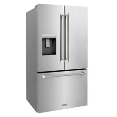 ZLINE Autograph Edition 36-Inch 28.9 cu. ft. Standard-Depth French Door Refrigerator with Dual Ice Maker and External Water Dispenser in Fingerprint-Resistant Stainless Steel - RSMZ-W-36-K