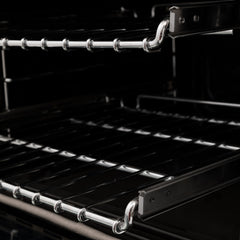 ZLINE Autograph Edition 24 in. 2.8 cu. ft. Legacy Dual Fuel Range with 4 Burner Gas Cooktop and Electric Convection Oven in Satin Stainless Steel and Matte Black Accents - RASZ-SN-24-MB - The Home Selection