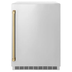 ZLINE Autograph Edition 24 in. Touchstone 151 Can Beverage Fridge With Solid Stainless Steel Door  - RBSOZ-ST-24