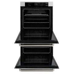 ZLINE Autograph Edition 30 in. Professional True Convection Double Wall Oven with Air Fry and Self Clean in Satin Stainless Steel with Helix Handles - WADSZ-30-K