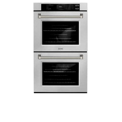 ZLINE Autograph Edition 30 in. Professional True Convection Double Wall Oven with Air Fry and Self Clean in Satin Stainless Steel with Helix Handles - WADSZ-30-K