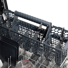 ZLINE Autograph Edition 24 in. Monument Series 3rd Rack Top Touch Control Tall Tub Dishwasher in Stainless Steel, Nickel Helix Handle, 45dBa - DWMTZ-30424-K