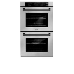 ZLINE Autograph Edition 30 in. Professional True Convection Double Wall Oven with Air Fry and Self Clean in Stainless Steel with Matte Black Handles - WADZ-30-MB - The Home Selection
