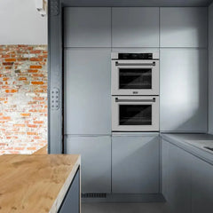 ZLINE Autograph Edition 30 in. Professional True Convection Double Wall Oven with Air Fry and Self Clean in Stainless Steel with Matte Black Handles - WADZ-30-MB - The Home Selection