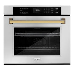 ZLINE 30 in. Autograph Edition Professional True Convection Single Wall Oven with Air Fry and Self Clean in Stainless St