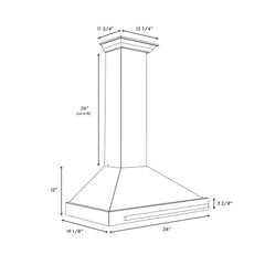 ZLINE Autograph Edition 36 in. Convertible Stainless Steel Range Hood with Black Matte Shell and Polished Gold Handle - KB4STZ-BLM36-G - The Home Selection