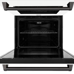 ZLINE Autograph Edition 30 in. Professional True Convection Double Wall Oven with Air Fry and Self Clean in Stainless Steel with White Matte Doors and Matte Black Handles - WADZ-WM-30-MB - The Home Selection