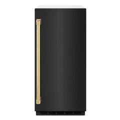 ZLINE Autograph Edition 15 in. Touchstone Gourmet Ice Maker with Drain Pump and Black Stainless Steel Door - IGMDZ-BS-15
