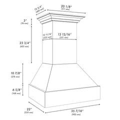 ZLINE 36 in. Wooden Wall Mount Range Hood in Rustic Black Finish - 355CC-36 - The Home Selection