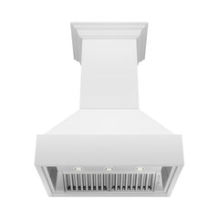 ZLINE 36 in. Wooden Wall Mount Range Hood in Rustic Bright White Finish - 355WW-36 - The Home Selection