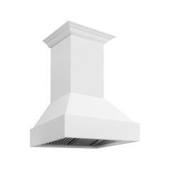 ZLINE 36 in. Wooden Wall Mount Range Hood in Rustic Bright White Finish - 355WW-36 - The Home Selection