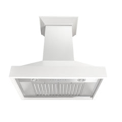 ZLINE 30 in. Wooden Wall Mount Range Hood in Smooth Bright White Finish - KBWW-30 - The Home Selection