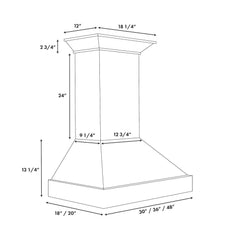 ZLINE 48 in. Wooden Wall Mount Range Hood in Smooth Bright White Finish - KBWW-48 - The Home Selection
