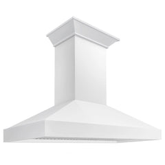 ZLINE 48 in. Wooden Wall Mount Range Hood in Smooth Bright White Finish - KBWW-48 - The Home Selection