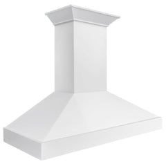 ZLINE 48 in. Wooden Wall Mount Range Hood in Smooth Bright White Finish - KBWW-48 - The Home Selection