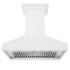 ZLINE 30 in. Wooden Wall Mount Range Hood in Shiplap Bright White Finish - KPWW-30 - The Home Selection