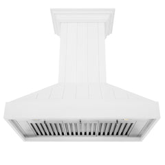 ZLINE 36 in. Wooden Wall Mount Range Hood in Shiplap Bright White Finish - KPWW-36 - The Home Selection