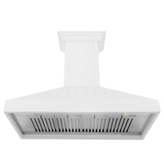 ZLINE 48 in. Wooden Wall Mount Range Hood in Shiplap Bright White Finish - KPWW-48 - The Home Selection