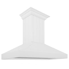 ZLINE 48 in. Wooden Wall Mount Range Hood in Shiplap Bright White Finish - KPWW-48 - The Home Selection