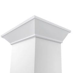 ZLINE 48 in. Wooden Wall Mount Range Hood in Smooth Bright White Finish - KBWW-48 - The Home Selection