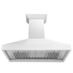 ZLINE 48 in. Wooden Wall Mount Range Hood in Smooth Bright White Finish - KBWW-48 - The Home Selection