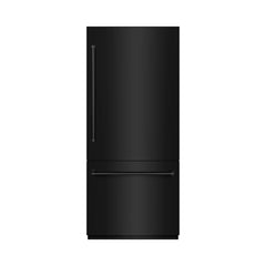 ZLINE 36 in. 19.8 cu. ft. Built-In Bottom Freezer Refrigerator with Water Dispenser and Ice Maker in Black Stainless Steel with Graphite Gray Interior - GRBIT-BS-36