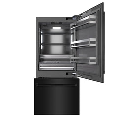 ZLINE 36 in. 19.8 cu. ft. Built-In Bottom Freezer Refrigerator with Water Dispenser and Ice Maker in Black Stainless Steel with Graphite Gray Interior - GRBIT-BS-36