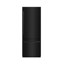 ZLINE 30 in. 16.1 cu. ft. Built-In Bottom Freezer Refrigerator with Water Dispenser and Ice Maker in Black Stainless Steel with Graphite Gray Interior - GRBIV-BS-30