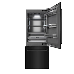 ZLINE 30 in. 16.1 cu. ft. Built-In Bottom Freezer Refrigerator with Water Dispenser and Ice Maker in Black Stainless Ste