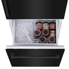 ZLINE 30 in. 16.1 cu. ft. Built-In Bottom Freezer Refrigerator with Water Dispenser and Ice Maker in Black - RBIV