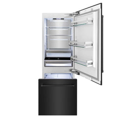 ZLINE 30 in. 16.1 cu. ft. Built-In Bottom Freezer Refrigerator with Water Dispenser and Ice Maker in Black - RBIV
