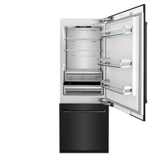ZLINE 30 in. 16.1 cu. ft. Built-In Bottom Freezer Refrigerator with Water Dispenser and Ice Maker in Black - RBIV