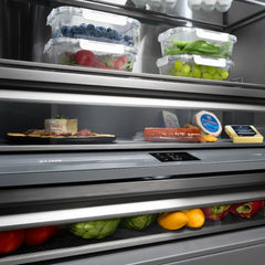 ZLINE 30 in. 16.1 cu. ft. Built-In Bottom Freezer Refrigerator with Water Dispenser and Ice Maker in DuraSnow® Stainless Steel with Graphite Gray Interior - GRBIV-SN-30
