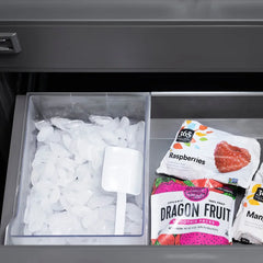 ZLINE 30 in. 16.1 cu. ft. Built-In Bottom Freezer Refrigerator with Water Dispenser and Ice Maker in DuraSnow® Stainless Steel with Graphite Gray Interior - GRBIV-SN-30