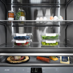 ZLINE 30 in. 16.1 cu. ft. Built-In Bottom Freezer Refrigerator with Water Dispenser and Ice Maker in DuraSnow® Stainless Steel with Graphite Gray Interior - GRBIV-SN-30