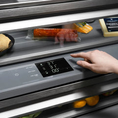 ZLINE 30 in. 16.1 cu. ft. Built-In Bottom Freezer Refrigerator with Water Dispenser and Ice Maker in DuraSnow® Stainless Steel with Graphite Gray Interior - GRBIV-SN-30
