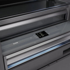 ZLINE 36 in. 19.8 cu. ft. Panel Ready Built-In Bottom Freezer Refrigerator with Water Dispenser and Ice Maker with Graphite Gray Interior - GRBIT-36
