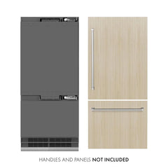 ZLINE 36 in. 19.8 cu. ft. Panel Ready Built-In Bottom Freezer Refrigerator with Water Dispenser and Ice Maker with Graphite Gray Interior - GRBIT-36