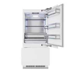 ZLINE 36 in. 19.8 cu. ft. Panel Ready Built-In Bottom Freezer Refrigerator with Water Dispenser and Ice Maker - RBIT-36
