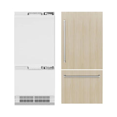 ZLINE 36 in. 19.8 cu. ft. Panel Ready Built-In Bottom Freezer Refrigerator with Water Dispenser and Ice Maker - RBIT-36