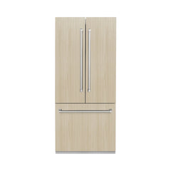 ZLINE Autograph Edition 36 Inch 19.6 cu. ft. Panel Ready French Door Built-In Bottom Freezer Refrigerator with Water Dispenser and Ice Maker with Stainless Steel Interior - SRBIVZ