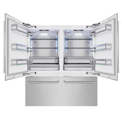 ZLINE 72 in. 39.6 cu. ft. French Door Built-In Bottom Freezer Refrigerator with Water Dispensers and Ice Makers  - RBIT