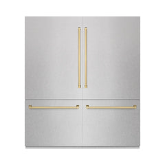 ZLINE 72 in. 39.6 cu. ft. French Door Built-In Bottom Freezer Refrigerator with Water Dispensers and Ice Makers  - RBIT