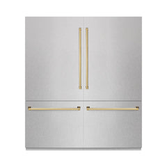 ZLINE 72 in. 39.6 cu. ft. French Door Built-In Bottom Freezer Refrigerator with Water Dispensers and Ice Makers  - RBIT