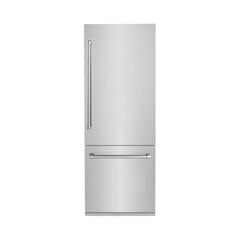 ZLINE 30 Inch 16.1 cu. ft. Built-In Bottom Freezer Refrigerator with Water Dispenser and Ice Maker in Stainless Steel - RBIV
