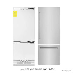 ZLINE 30 Inch 16.1 cu. ft. Built-In Bottom Freezer Refrigerator with Water Dispenser and Ice Maker in Stainless Steel - RBIV